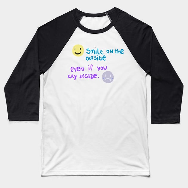 smile or not Baseball T-Shirt by tizy